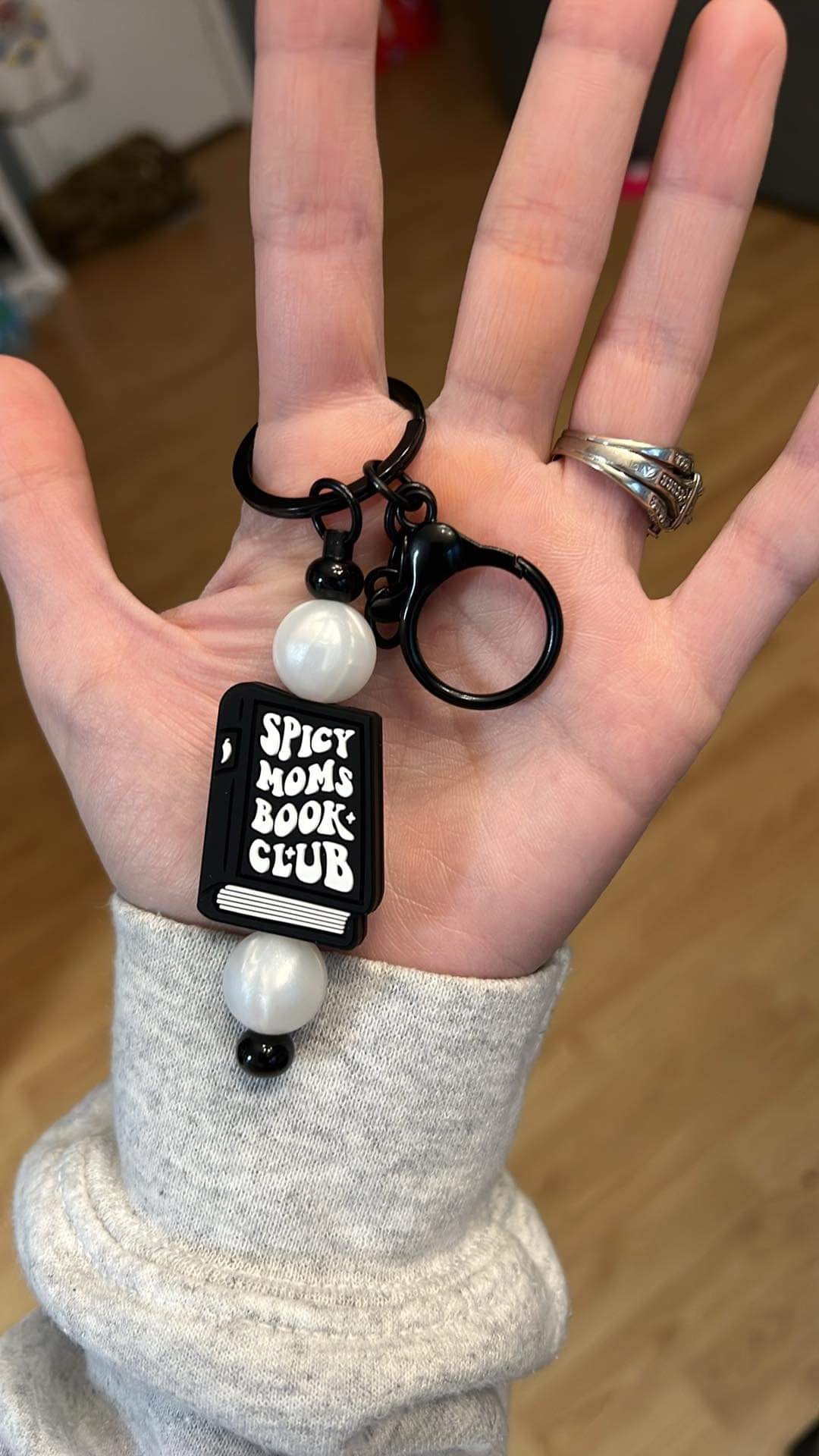 Spicy Moms Book Club Keychain